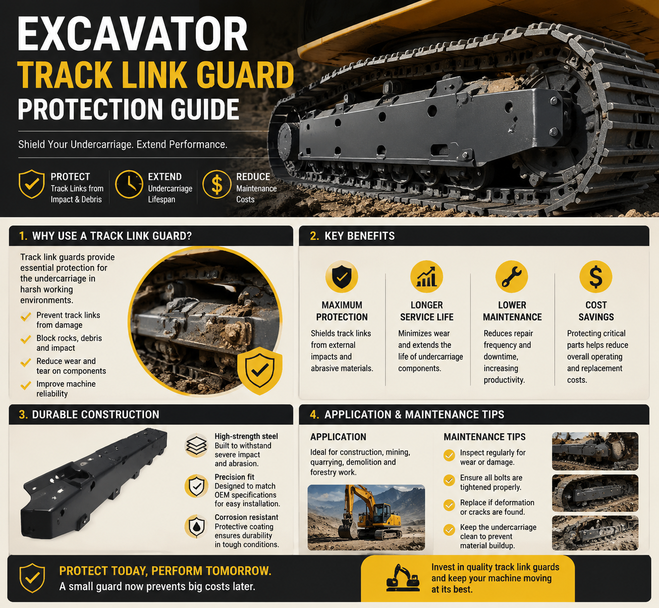 excavator track link guards