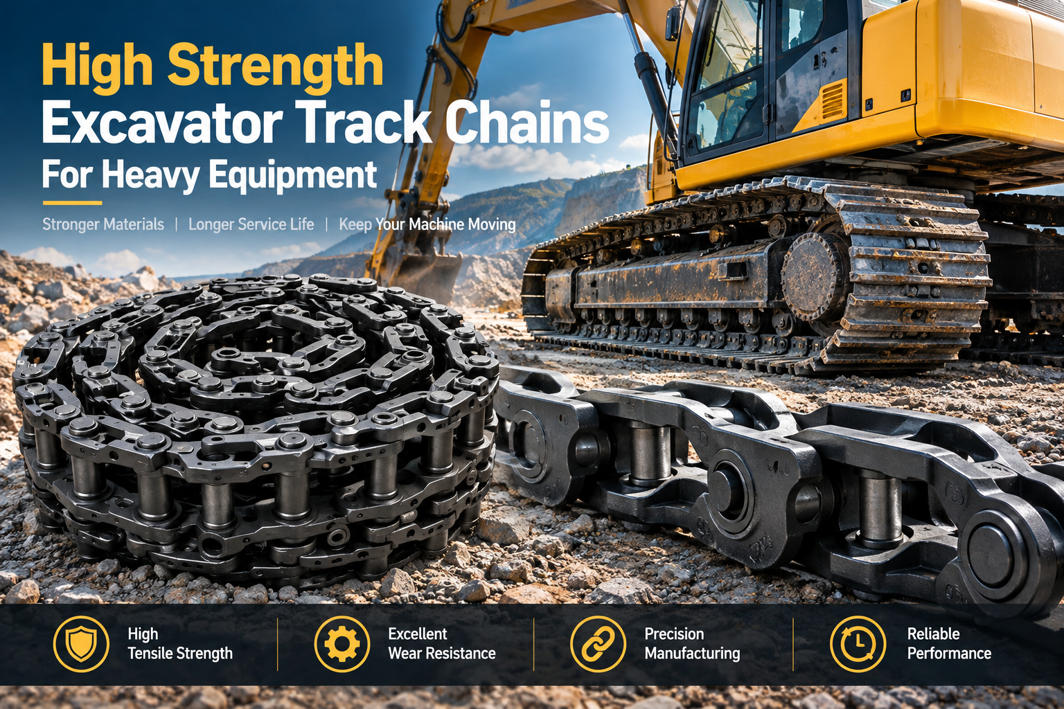 High Strength Excavator Track Chains For Heavy Equipment