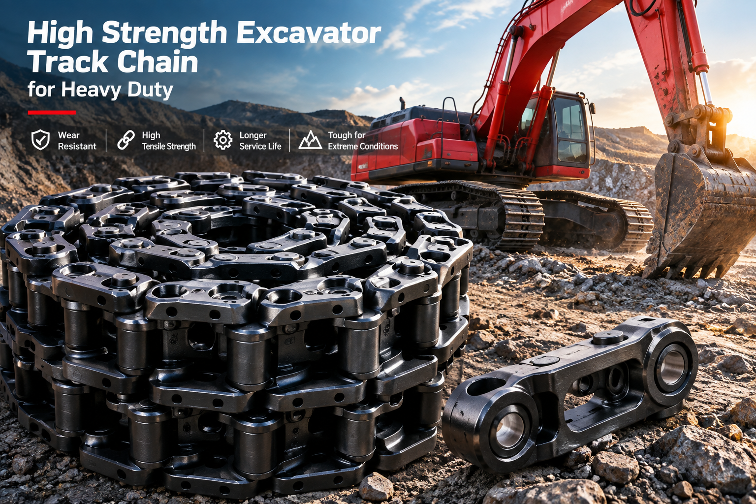 High Strength Excavator Track Chain for Heavy Duty