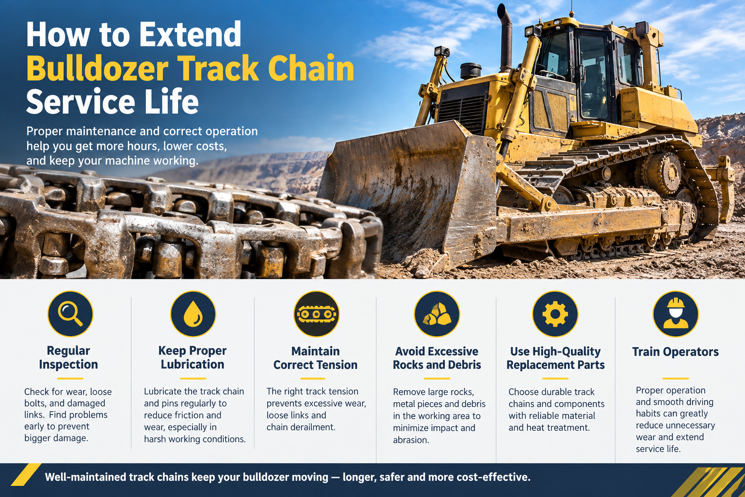 How to Extend Bulldozer Track Chain Service Life