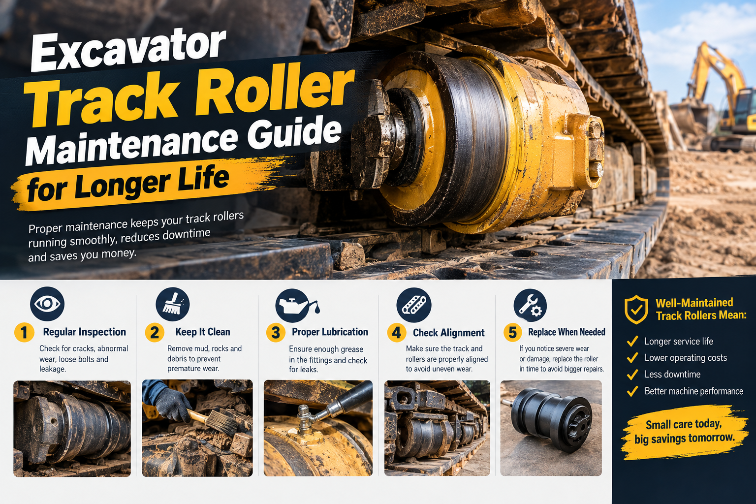 Excavator Track Roller Maintenance Guide for Longer Life