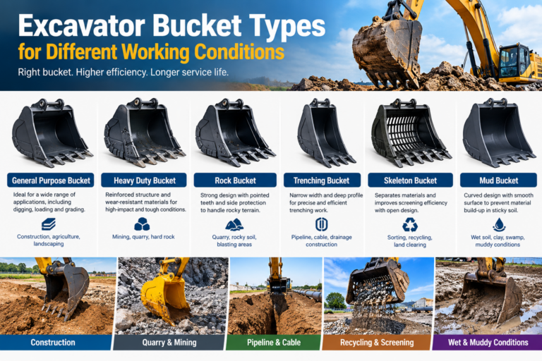 Excavator Bucket Types for Different Working Conditions