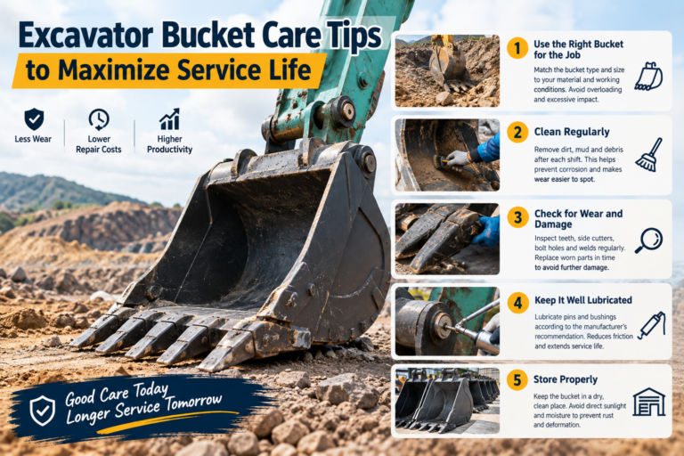 Excavator Bucket Care Tips to Maximize Service Life